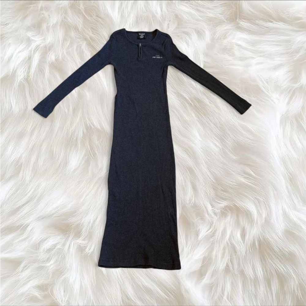Polo Ralph Lauren Long Sleeve Grey Maxi Dress